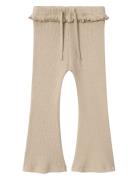 Nmfsophia Slim Bootcut Leggings Lil Bottoms Trousers Beige Lil'Atelier