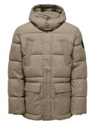 Onsarwin Puffer Coat Otw Bf Ullfrakk Frakk Grey ONLY & SONS