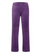 Leggings Flare Velour Solid Bottoms Leggings Purple Lindex