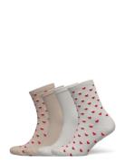 Sock 4 P A O Hearts Lingerie Socks Regular Socks Beige Lindex