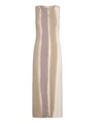 Tie-Dye Ribbed Dress Maxikjole Festkjole Beige Mango