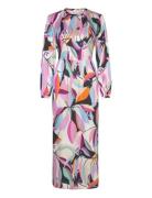 Dress In Multi Leaf Print Maxikjole Festkjole Multi/patterned Coster C...