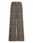 Objalba Lisa Wide Pant Print Noos Bottoms Trousers Wide Leg Beige Obje...