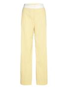 Sgbibbi, 2119 Poplin Lurex Bottoms Trousers Straight Leg Yellow STINE ...