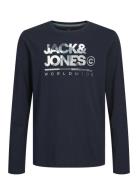 Jjluke Tee Ls Crew Neck Mni Tops T-shirts Long-sleeved T-shirts Navy J...