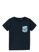 Nmmvalmas Ss Top Tops T-shirts Short-sleeved Navy Name It