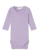 Nbfhusia R Ls Body Langermet Bodysuit Purple Name It