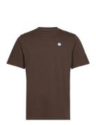 Loke Badge T-Shirt - Regenerative O Tops T-shirts Short-sleeved Brown ...