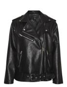 Vmramon Paula Coated Jacket Noos Skinnjakke Skinnjakke Black Vero Moda