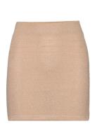 Knitted Miniskirt Kort Skjørt Beige Mango