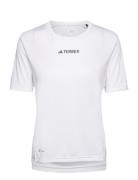 W Mt Tee Sport T-shirts & Tops Short-sleeved White Adidas Terrex