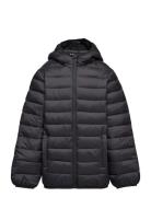 Hood Quilted Coat Fôret Jakke Black Mango