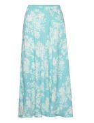 Floral Long Skirt Langt Skjørt Blue Mango