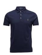 Slim Fit Soft-Touch Polo Shirt Designers Polos Short-sleeved Navy Polo...