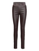 Fqshantal-Pa-Cooper Bottoms Trousers Leather Leggings-Bukser Brown FRE...