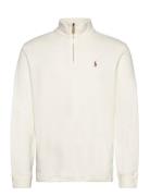 Estate-Rib Quarter-Zip Pullover Tops Knitwear Half Zip Jumpers White P...