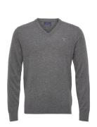 Md. Extrafine Lambswool V-Neck Tops Knitwear V-necks Grey GANT