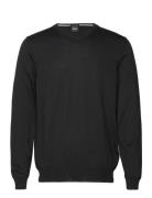 Baram-L Tops Knitwear V-necks Black BOSS