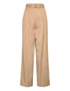 D2. Hw Pleated Fluid Chinos Bottoms Trousers Chinos Beige GANT