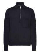 Tom Half-Zip Merino Sweater Tops Knitwear Half Zip Jumpers Navy Lexing...