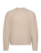 Caress Boucle Longsleeve Designers Knitwear Round Necks Beige HOLZWEIL...