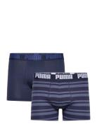 Puma Men Everyday Striped Boxers 2P Sport Boxers Navy PUMA