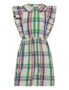 Madras Checks Ruffle Woven Dress Dresses & Skirts Dresses Casual Dress...