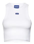 Baby Tank_B Tops Crop Tops Sleeveless Crop Tops White HUGO BLUE