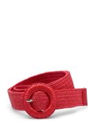 Solid Slim Zia Belt Belte Red Becksöndergaard