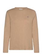 Reg Shield Ls T-Shirt Tops T-shirts & Tops Long-sleeved Beige GANT