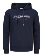 Jjalvis Sweat Hood Tops Sweat-shirts & Hoodies Hoodies Navy Jack & J S