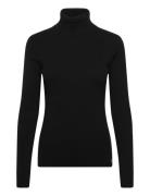 Woven Label Roll Neck Sweater Tops Knitwear Turtleneck Black Calvin Kl...