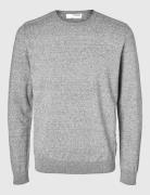 Slhberg Crew Neck Noos Tops Knitwear Round Necks Grey Selected Homme