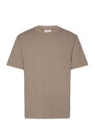 O-Neck Tee Over S/S Tops T-shirts Short-sleeved Beige Lindbergh