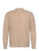 Mmgtheo Linen Stand Shirt Tops Shirts Casual Beige Mos Mosh Gallery