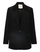 Crcory Long Sleeve Blazer Blazers Single Breasted Blazers Black Cream