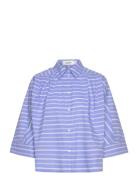 Slmerona Shirt Tops Shirts Short-sleeved Blue Soaked In Luxury