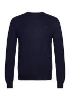 Slim Fit Washable Wool Crewneck Sweater Tops Knitwear Round Necks Navy...