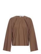 Juli Top Tops Shirts Long-sleeved Brown Stylein