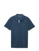 Basic Polo With Contrast Tops Polos Short-sleeved Blue Tom Tailor