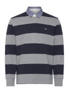 Reg Chambray Stripe Heavy Rugger Tops Polos Long-sleeved Grey GANT