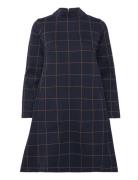 Bernadette Check Dress Knelang Kjole Navy Jumperfabriken