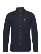 Plain Flannel Shirt Tops Shirts Casual Navy Lyle & Scott