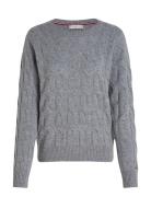 Soft Wool Cable C-Nk Ls Swt Tops Knitwear Jumpers Grey Tommy Hilfiger