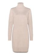 U6801, Milasz Rollneck Dress Knelang Kjole Beige Saint Tropez