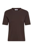 Chambers Top Tops T-shirts & Tops Short-sleeved Brown Stylein