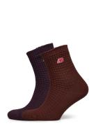 Waffle Knit Ankle Socks 2 Pack Sport Socks Regular Socks Multi/pattern...