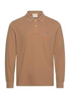 Reg Shield Ls Pique Polo Tops Polos Long-sleeved Beige GANT