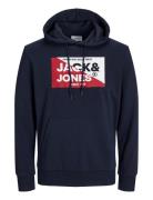 Jjnolan Sweat Hood Tops Sweat-shirts & Hoodies Hoodies Navy Jack & J S