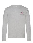 Reg Medium Archive Shield Ls T Tops T-shirts Long-sleeved Grey GANT